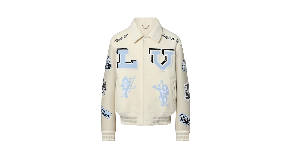 Multi-Patches Mixed Leather Varsity Blouson - Ready-to-Wear 