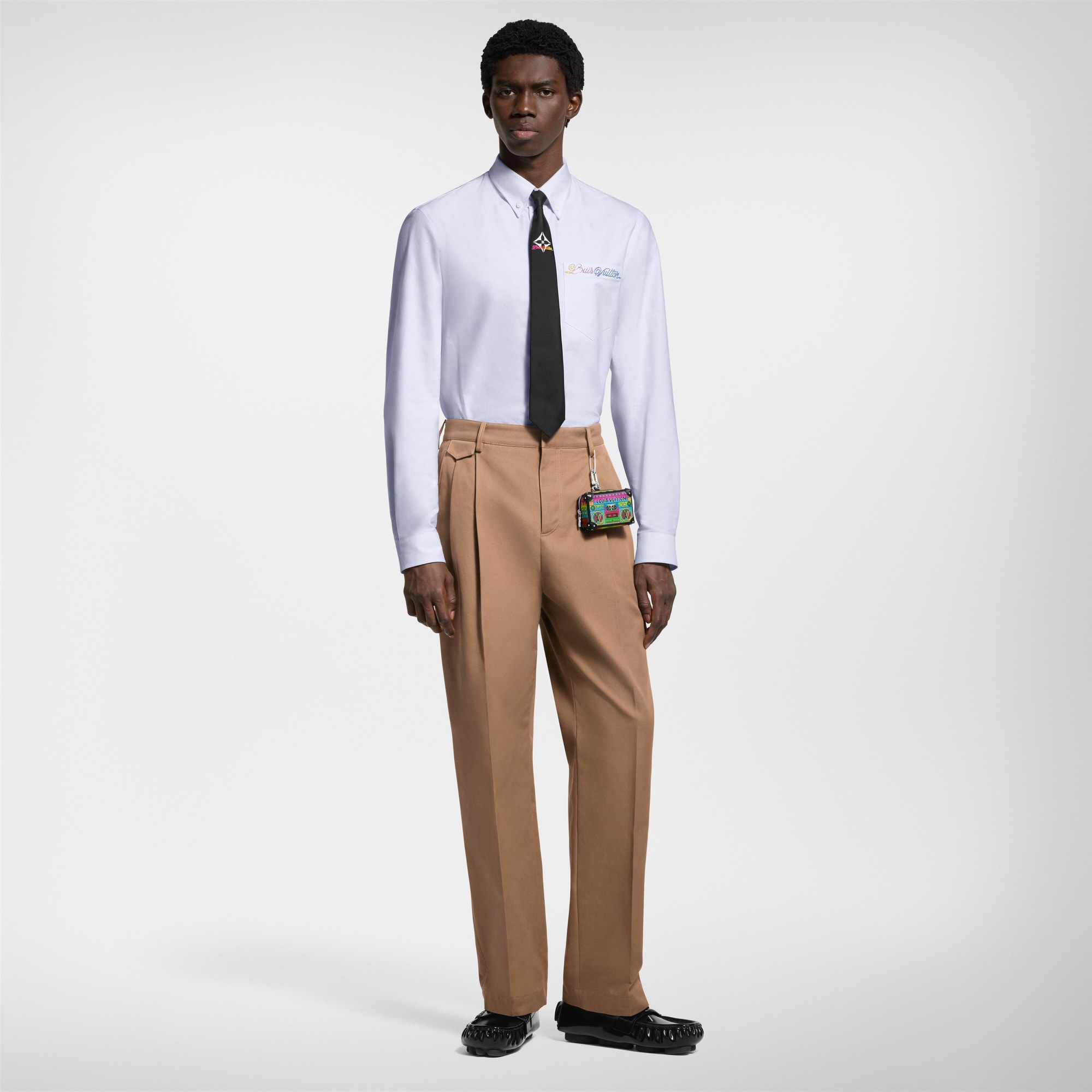  Embellished Long-Sleeved Cotton Shirt  in Men