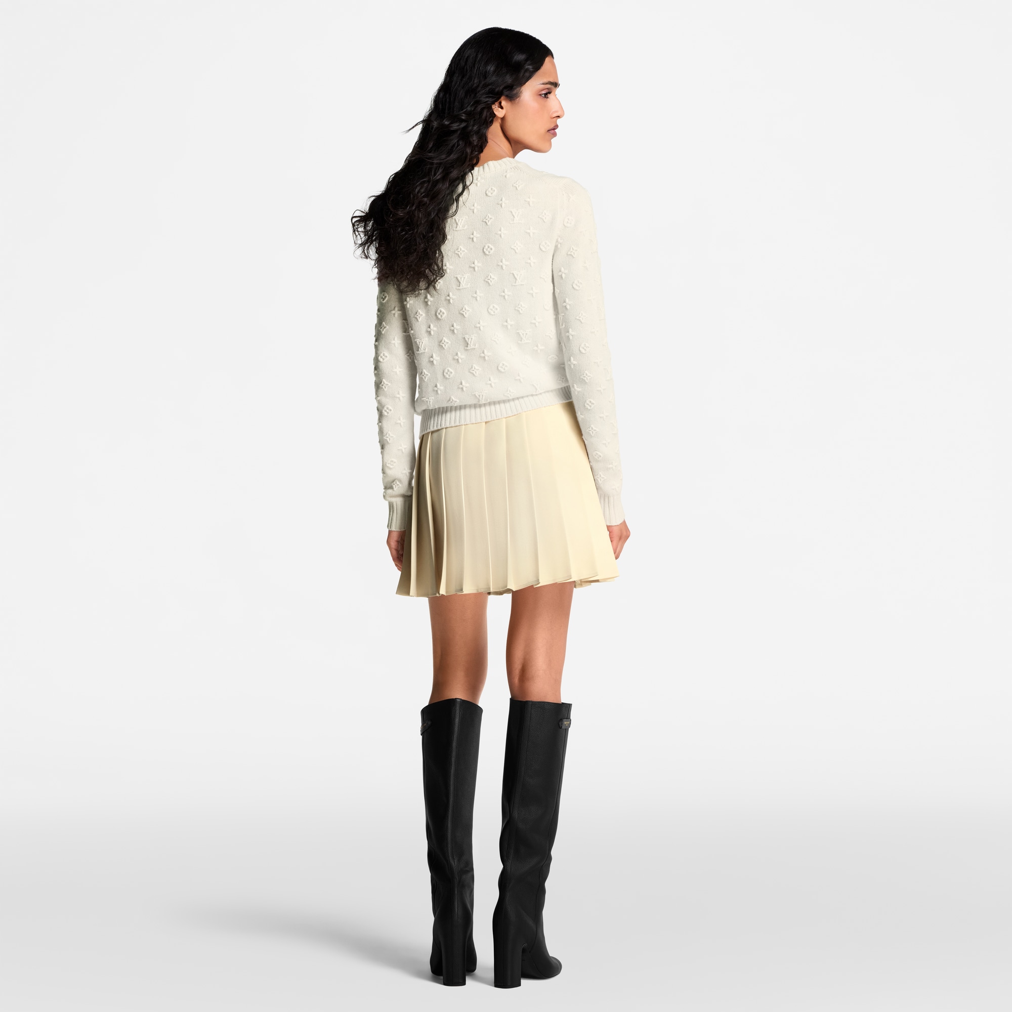 3D Monogram Knit Pullover  in Women