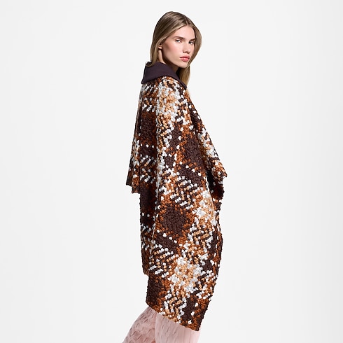 Asymmetrical Tartan Tweed Cape Coat in Women's Ready-to-Wear Coats and Jackets collections by Louis Vuitton (Product zoom)