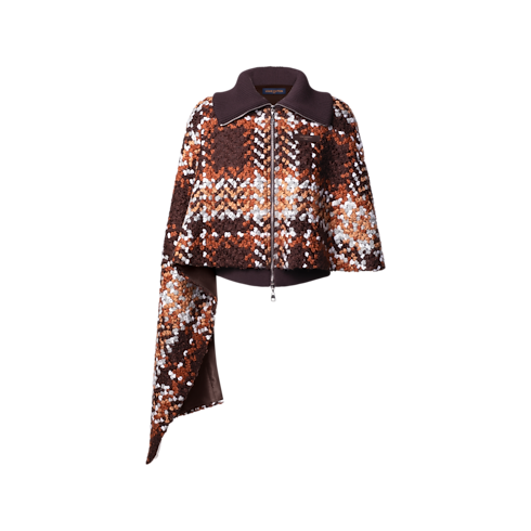 Asymmetrical Tartan Tweed Cape Coat in Women's Ready-to-Wear Coats and Jackets collections by Louis Vuitton (Product zoom)