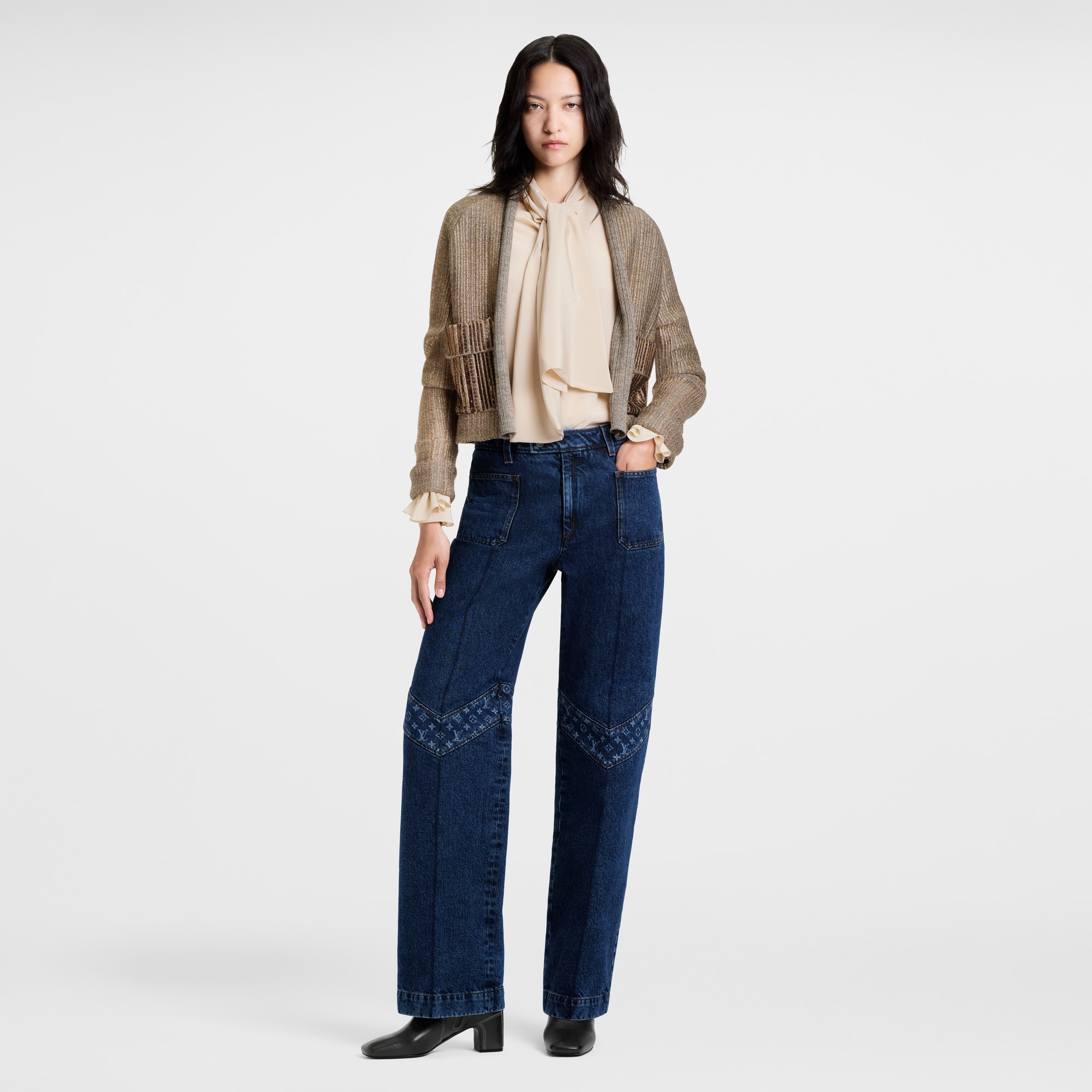 Boxy Glitter Knit Cardigan  in Women