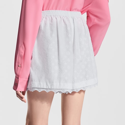 Broderie Trim Shorts cropped worn view