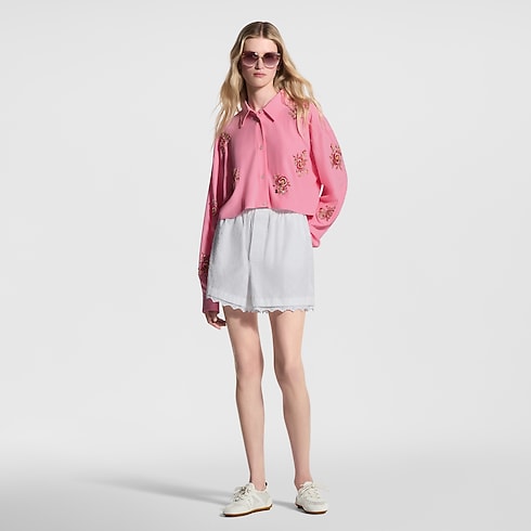 Broderie Trim Shorts worn view