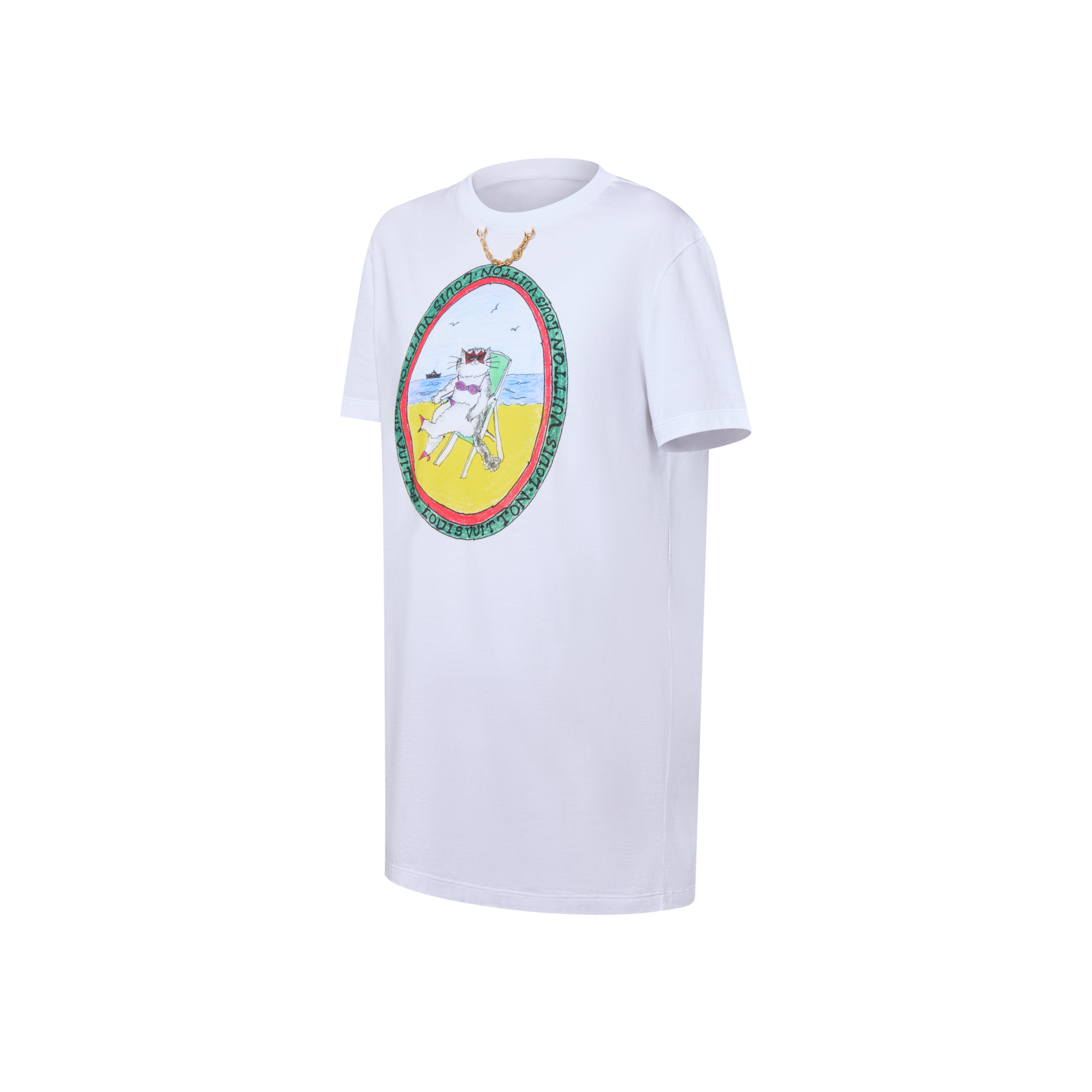 Cat Stamp T-Shirt Dress  in Women