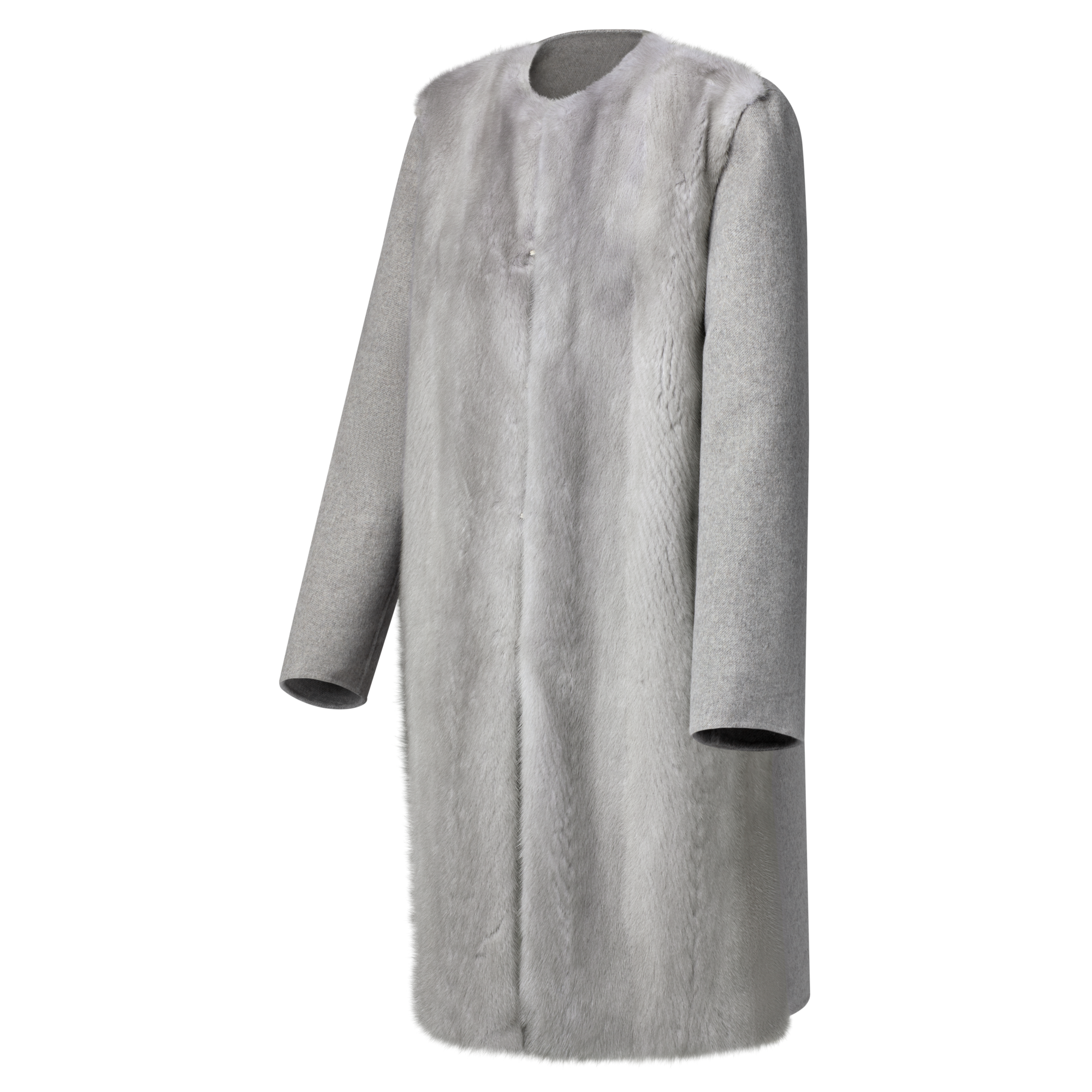 Coat Cachemire Mix Fur  in Women