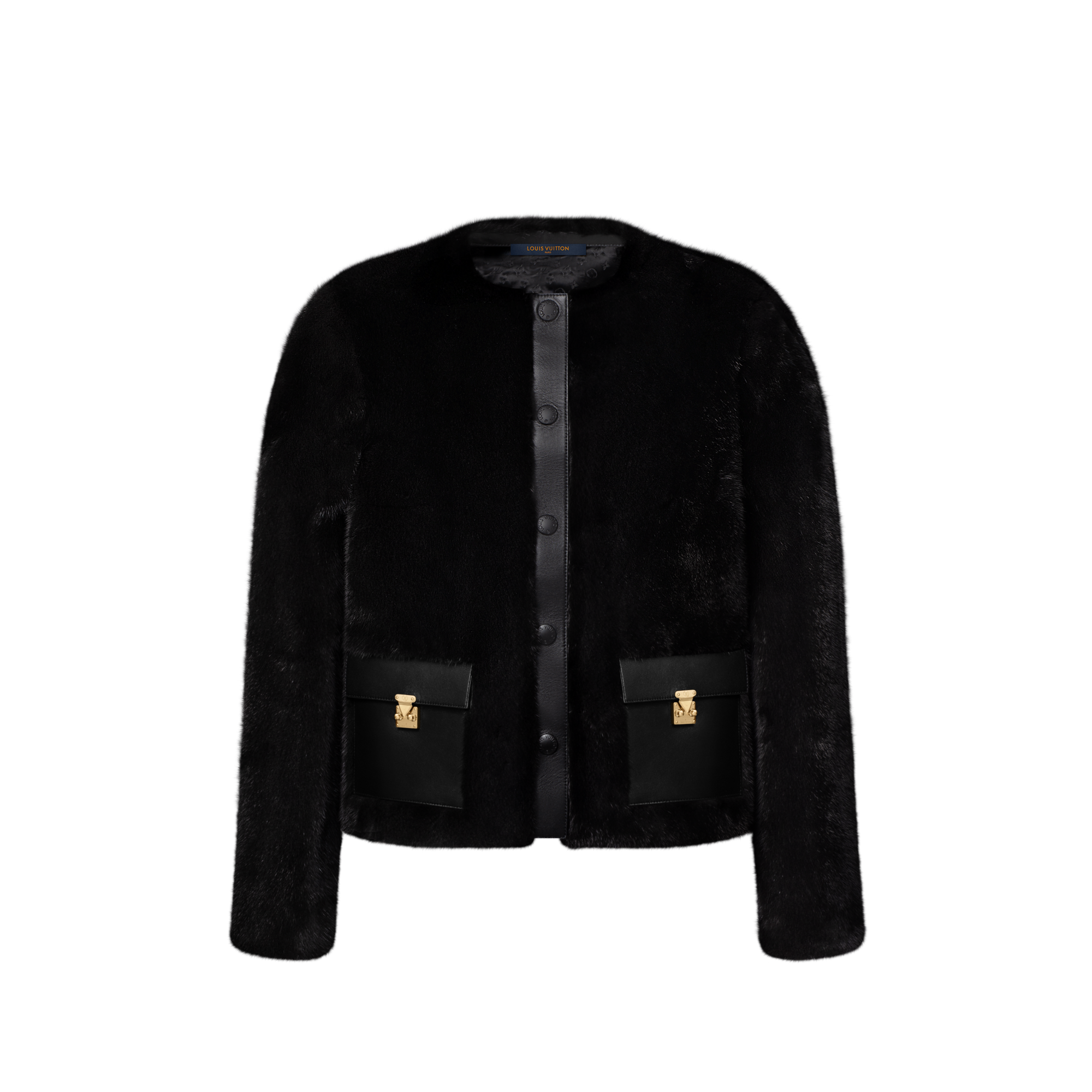 Collarless Mink Jacket W/ Lt Pockets  in Women