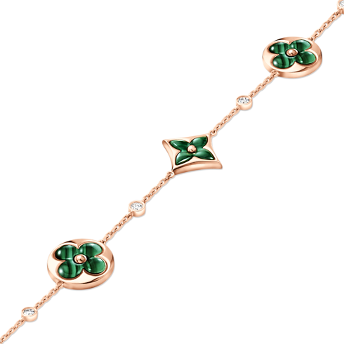 Color Blossom Bb Multi-Motif Bracelet, Pink Gold, Malachite And Diamonds in Jewellery's Categories All Fine Jewellery collections by Louis Vuitton (Product zoom)