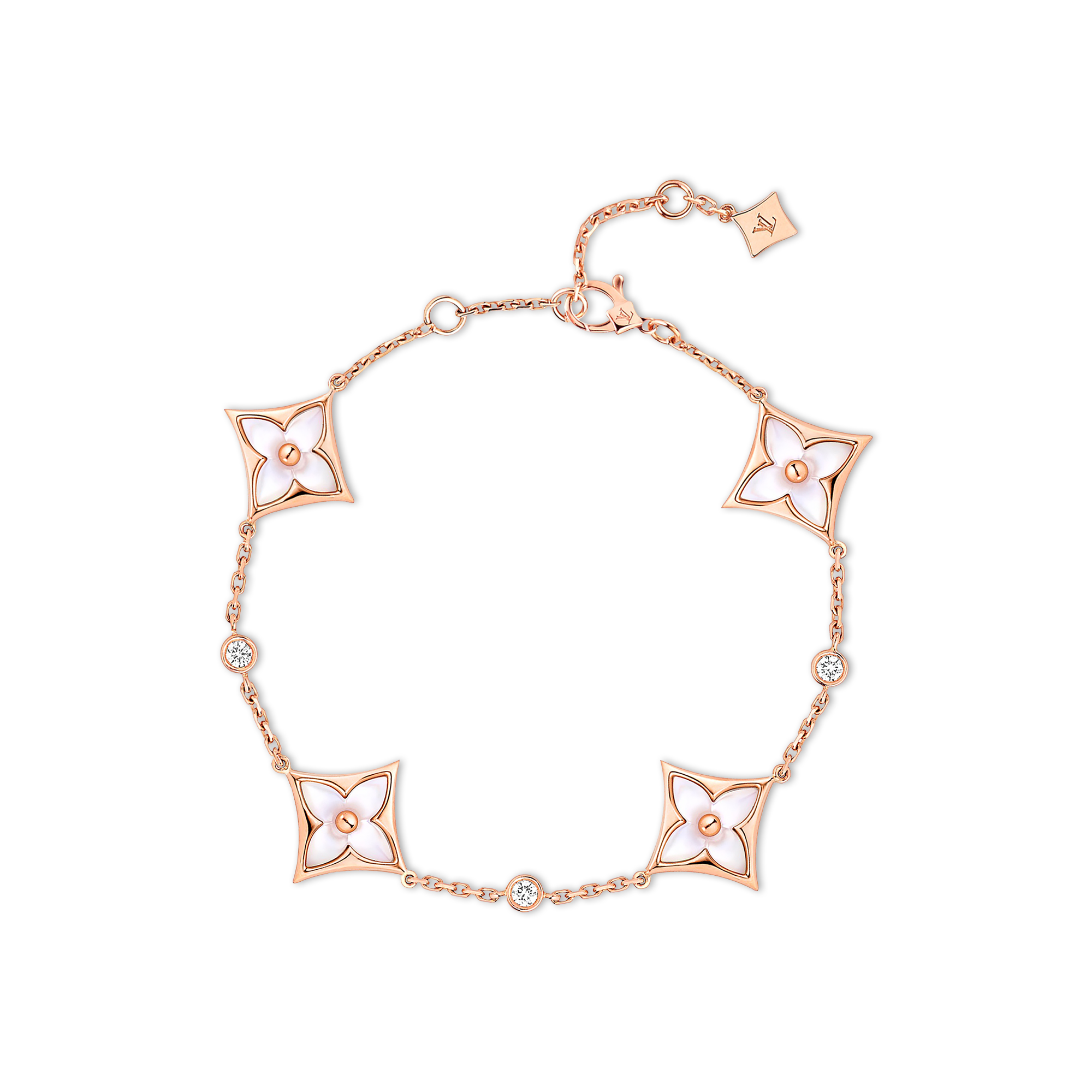 Color Blossom BB Multi-Motifs Bracelet, Pink Gold, White Mother-Of-Pearl And Diamonds  in Jewellery