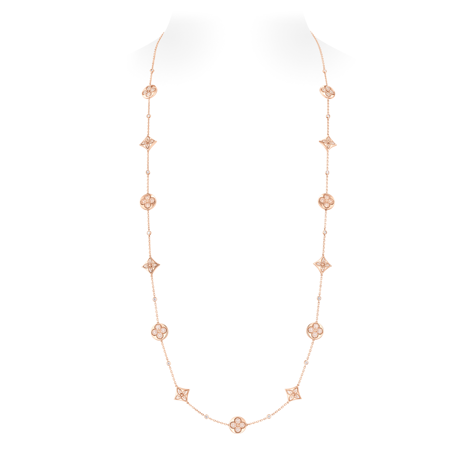 Color Blossom BB Sautoir, Pink Gold And Diamonds  in Jewellery