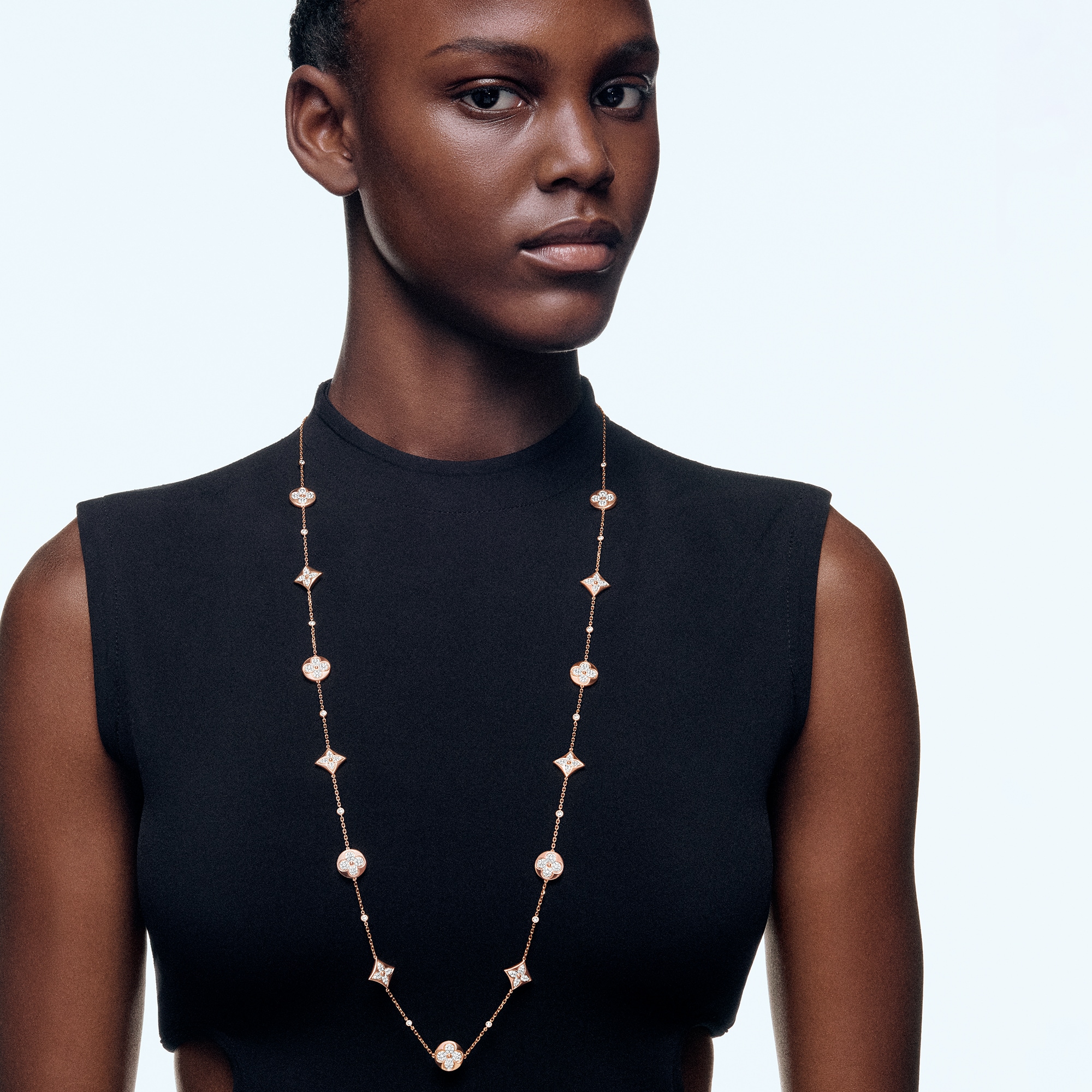 Color Blossom BB Sautoir, Pink Gold And Diamonds  in Jewellery