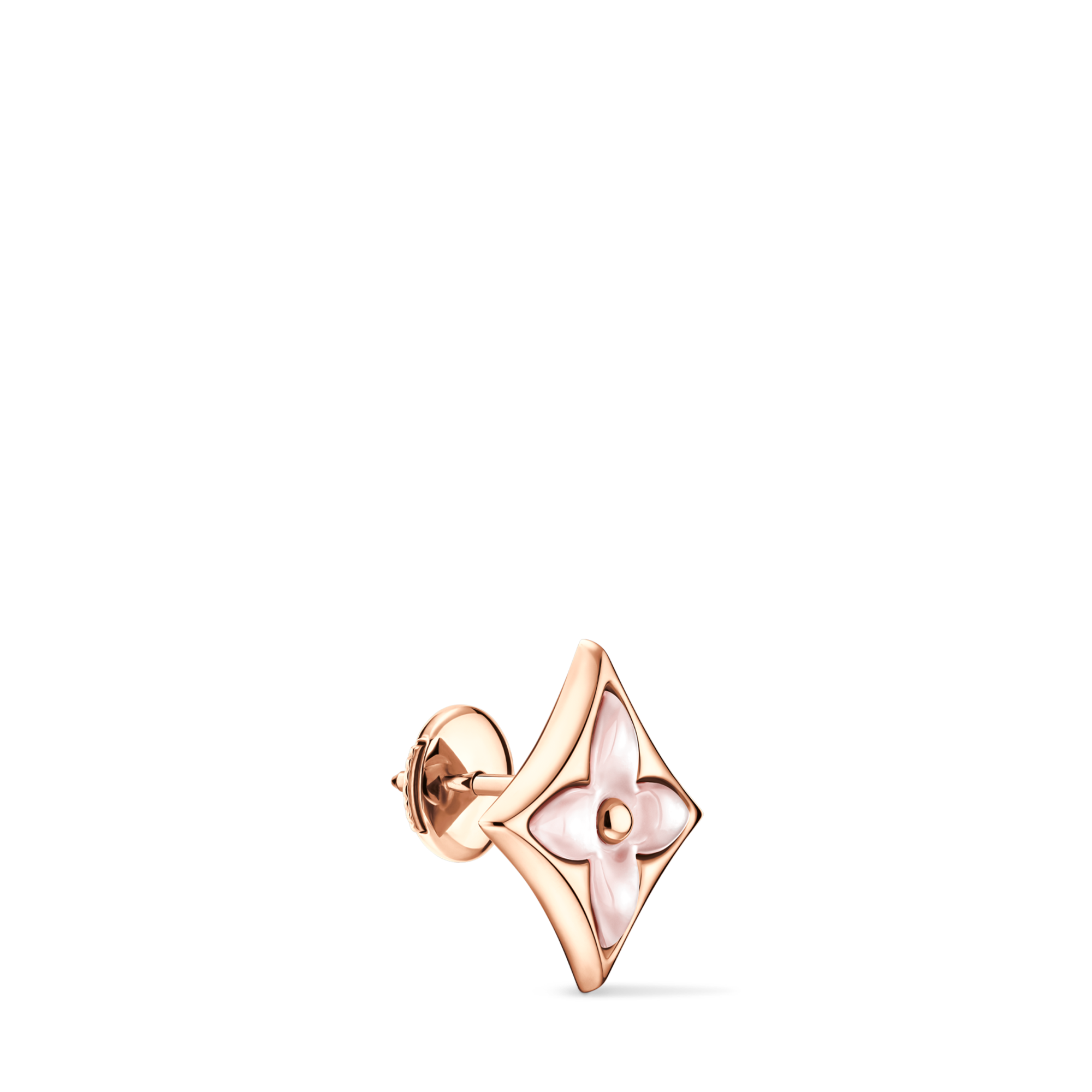 Color Blossom BB Star Ear Stud, Pink Gold and Pink Mother-of-Pearl - Per Unit  in Jewellery