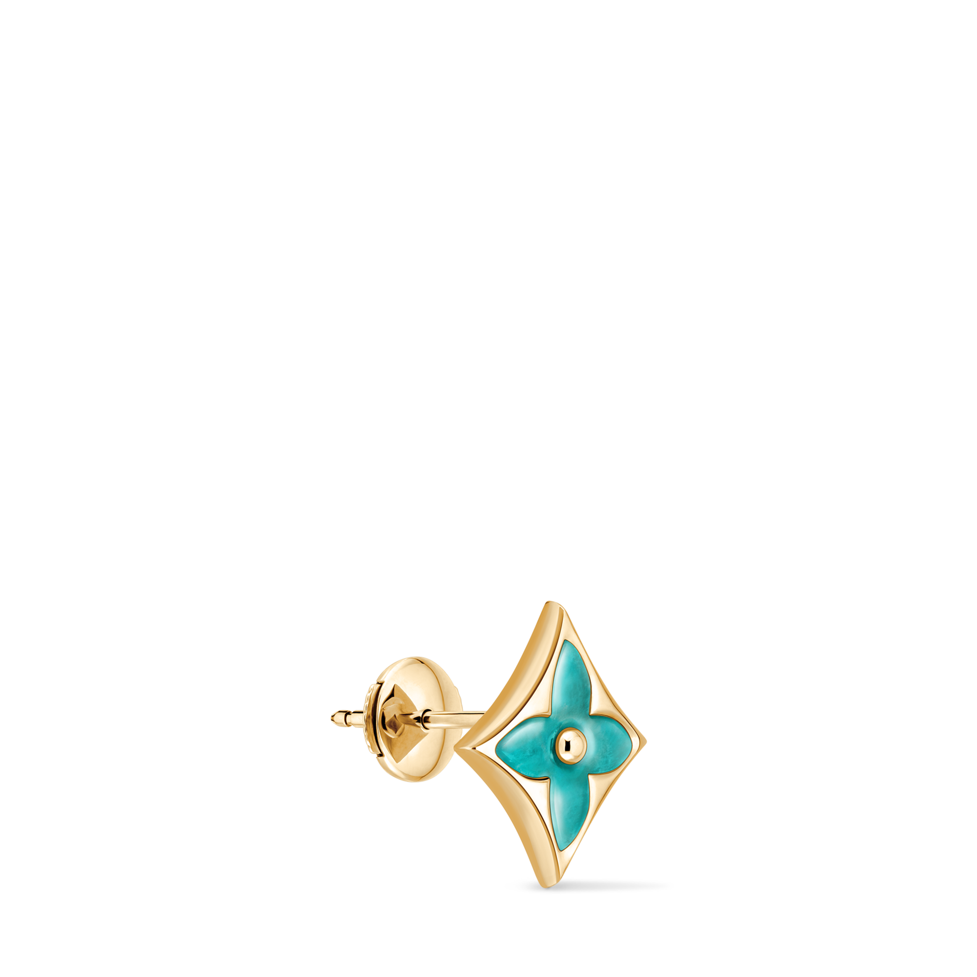 Color Blossom BB Star Ear Stud, Yellow Gold and Amazonite - Per Unit  in Jewellery
