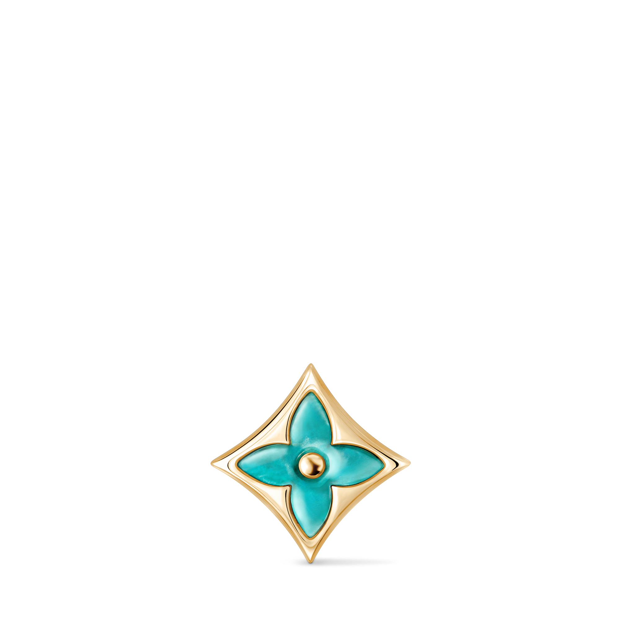 Color Blossom BB Star Ear Stud, Yellow Gold and Amazonite - Per Unit  in Jewellery