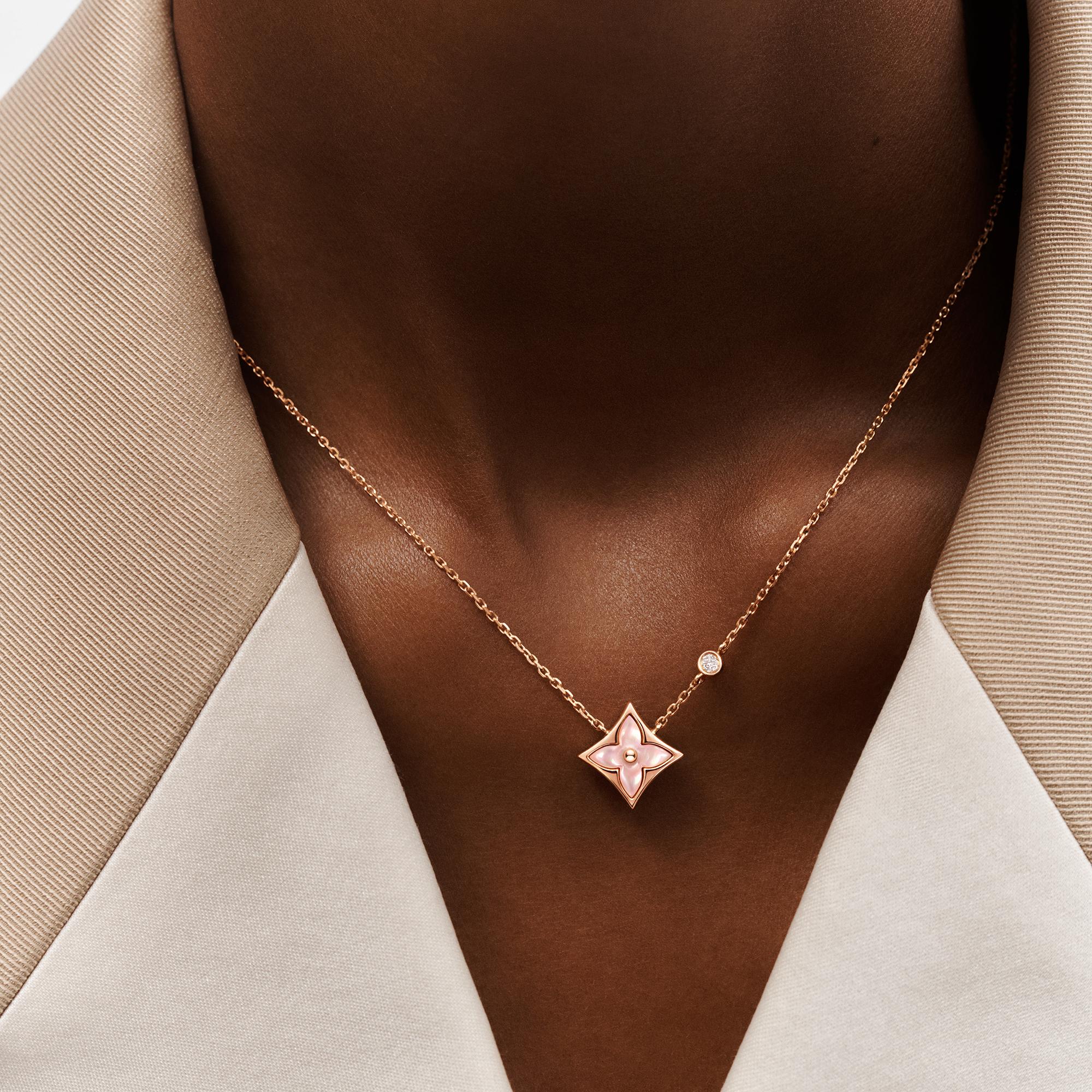 Color Blossom BB Star Pendant, Pink Gold, Pink Mother-Of-Pearl And Diamond  in Jewellery
