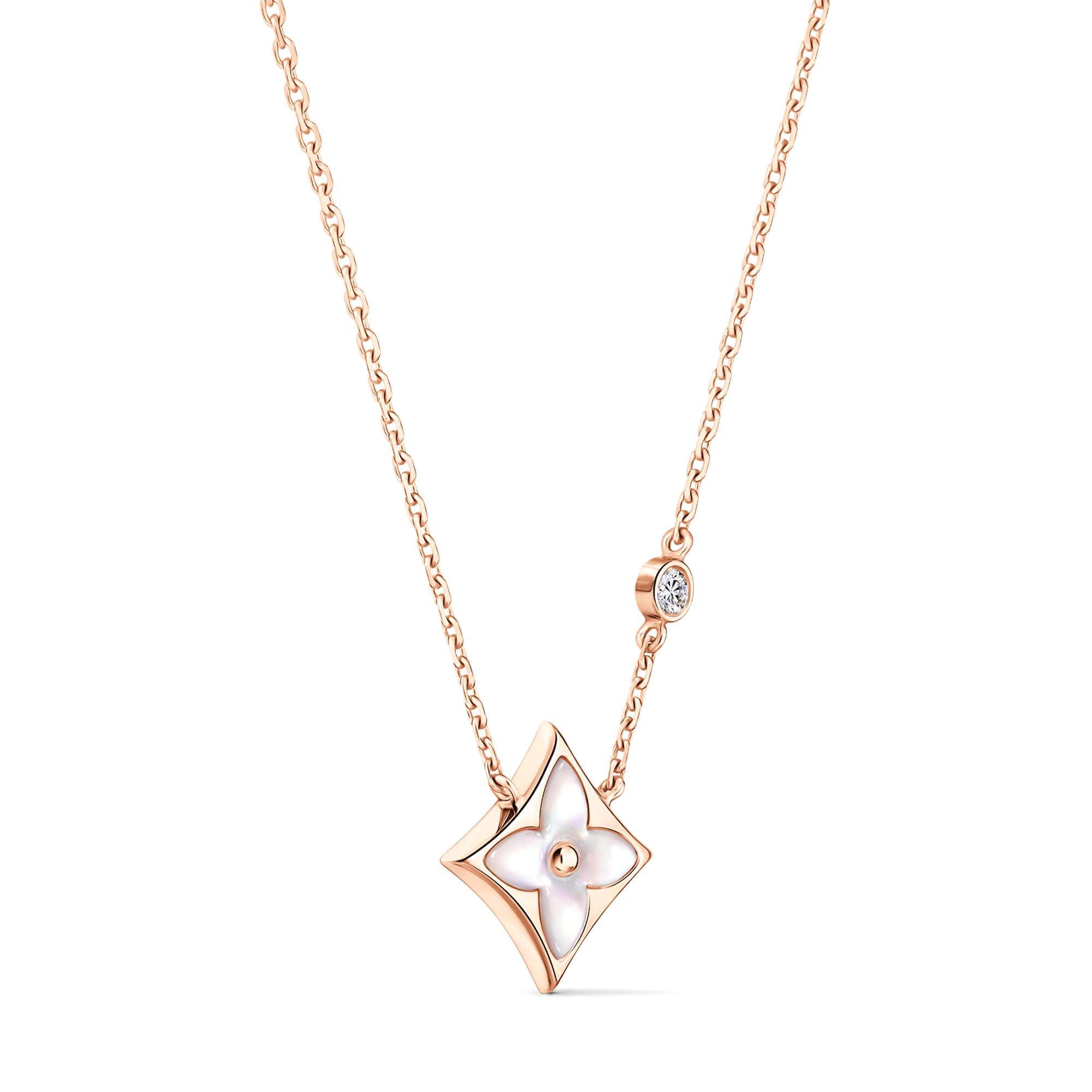 Color Blossom BB Star Pendant, Pink Gold, White Mother-Of-Pearl And Diamond  in Jewellery