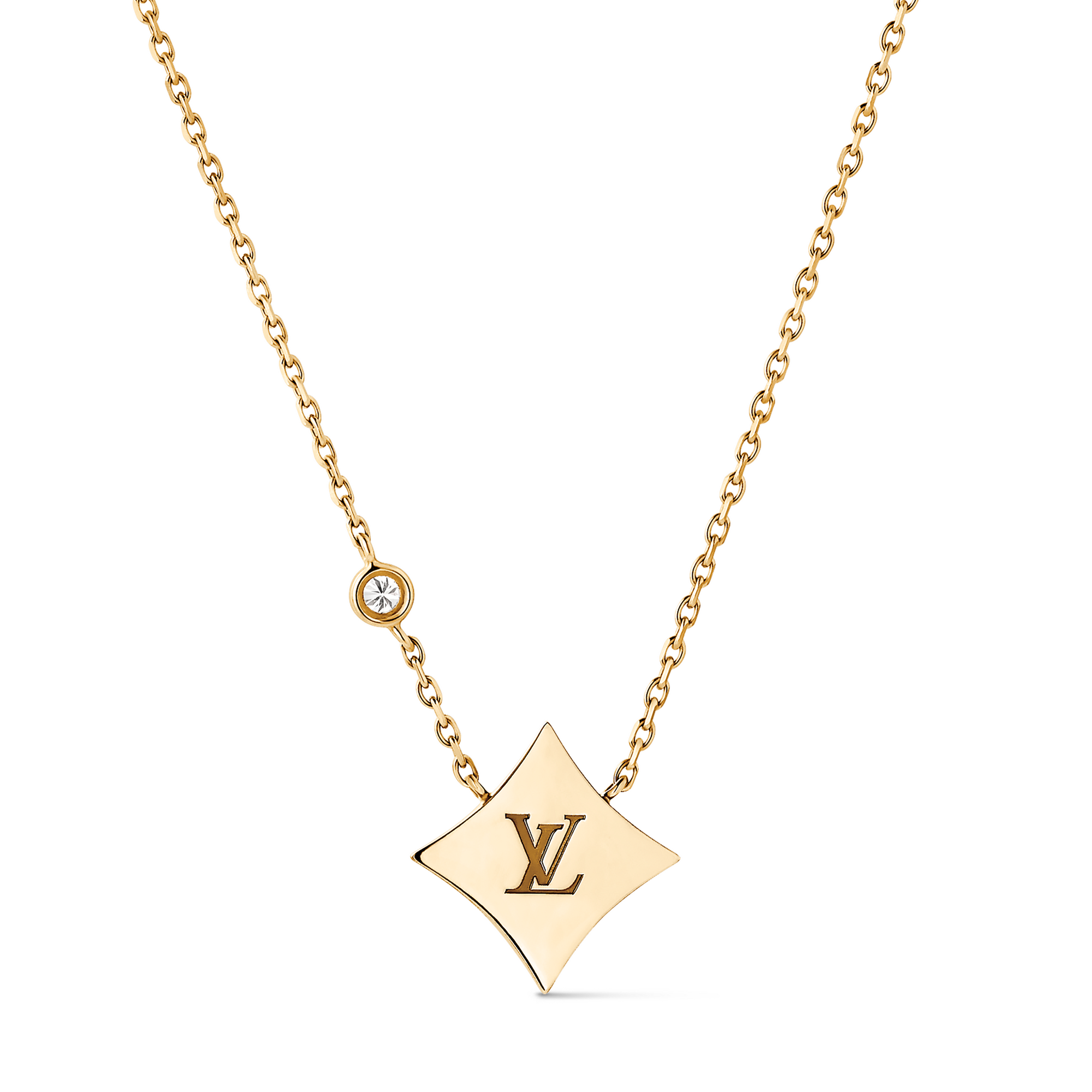 Color Blossom BB Star Pendant, Yellow Gold, Amazonite and Diamond  in Jewellery