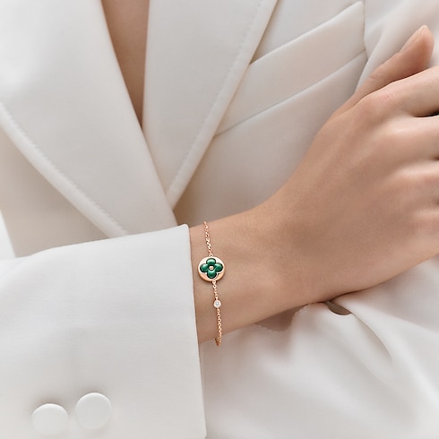Color Blossom BB Sun Bracelet, Pink Gold, Malachite And Diamond in Jewellery's Categories All Fine Jewellery collections by Louis Vuitton (Product zoom)