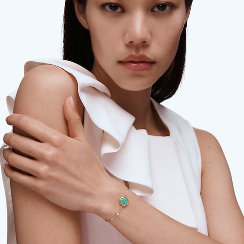 Color Blossom BB Sun Bracelet, Yellow Gold, Amazonite and Diamond in Jewellery's Categories Bracelets collections by Louis Vuitton (Product zoom)
