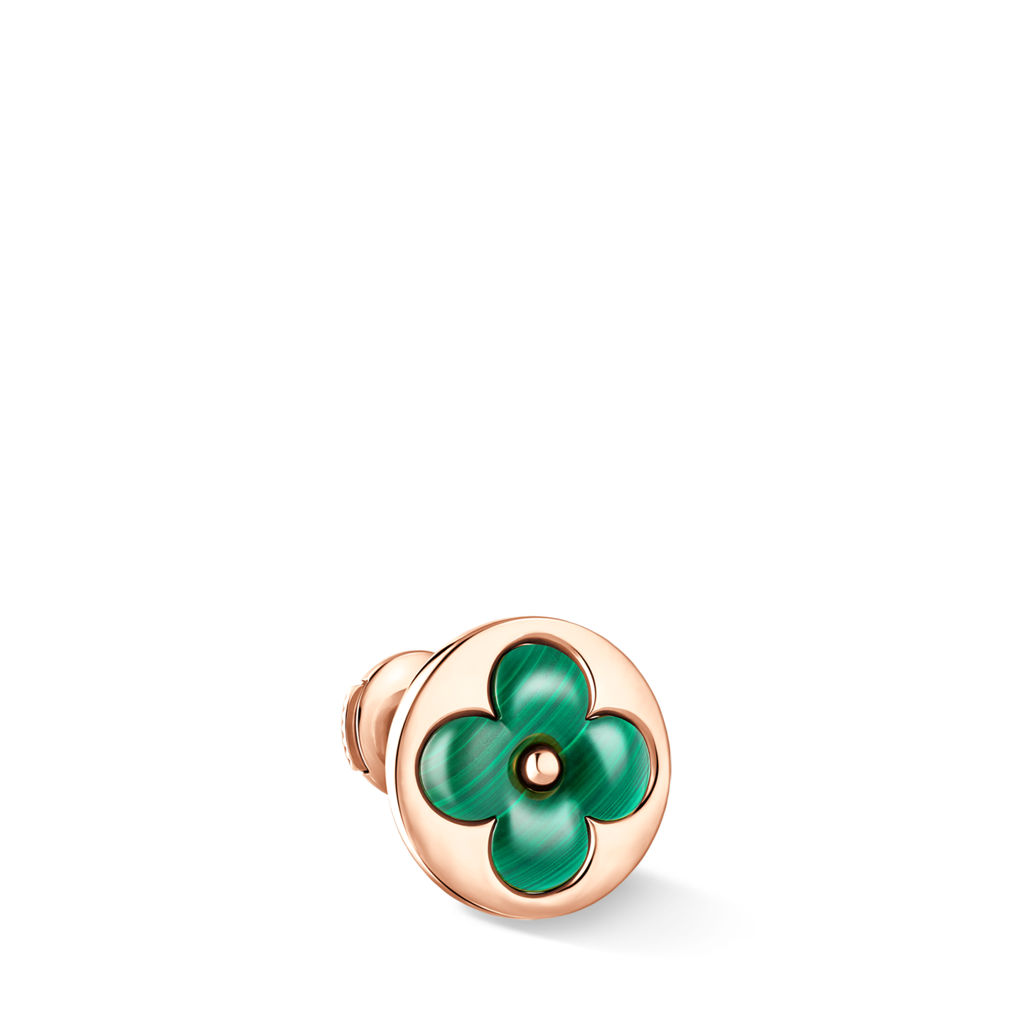 Color Blossom BB Sun Ear Stud, Pink Gold and Malachite - Per Unit  in Jewellery