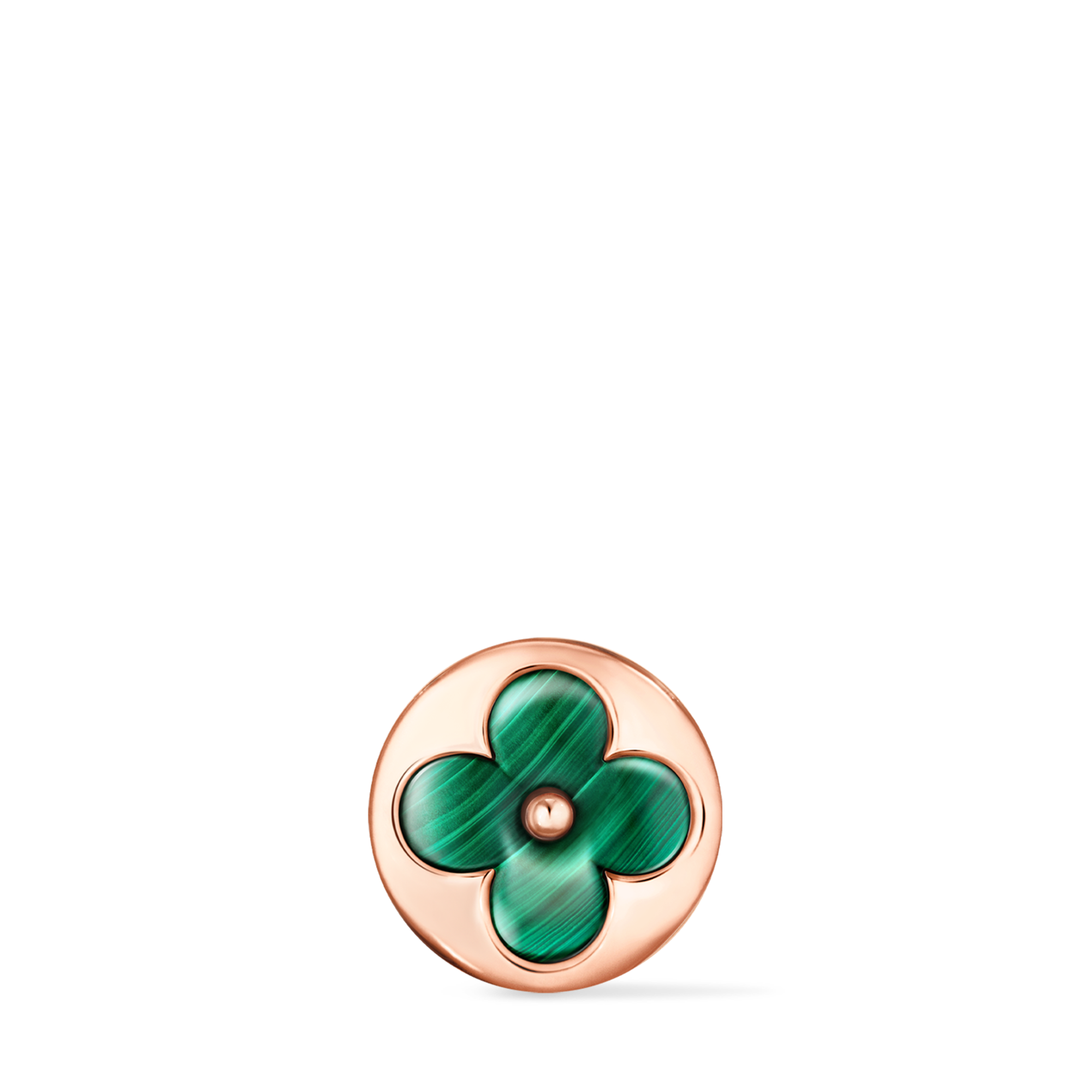 Color Blossom BB Sun Ear Stud, Pink Gold and Malachite - Per Unit  in Jewellery