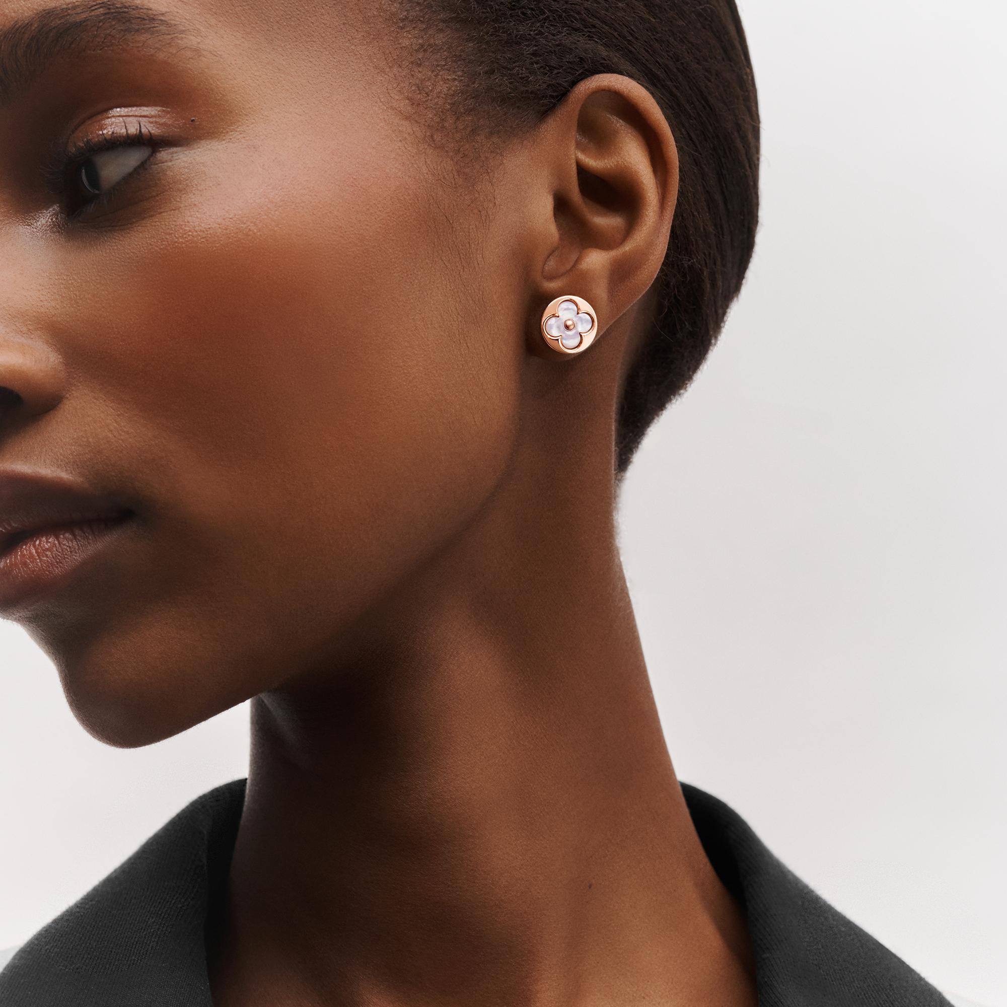 Color Blossom BB Sun Ear Stud, Pink Gold and White Mother-of-Pearl - Per Unit  in Jewellery