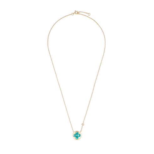 Color Blossom BB Sun Pendant, Yellow Gold, Amazonite and Diamond in Jewellery's Categories Necklaces and Pendants collections by Louis Vuitton (Product zoom)
