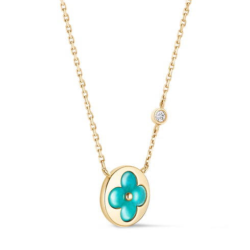 Color Blossom BB Sun Pendant, Yellow Gold, Amazonite and Diamond in Jewellery's Categories Necklaces and Pendants collections by Louis Vuitton (Product zoom)
