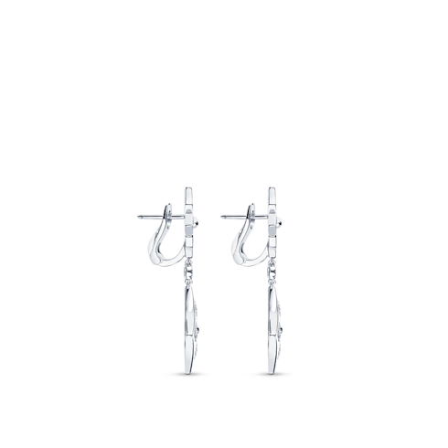 Color Blossom Long Earrings, White Gold And Diamonds in Jewellery's Categories All Fine Jewellery collections by Louis Vuitton (Product zoom)