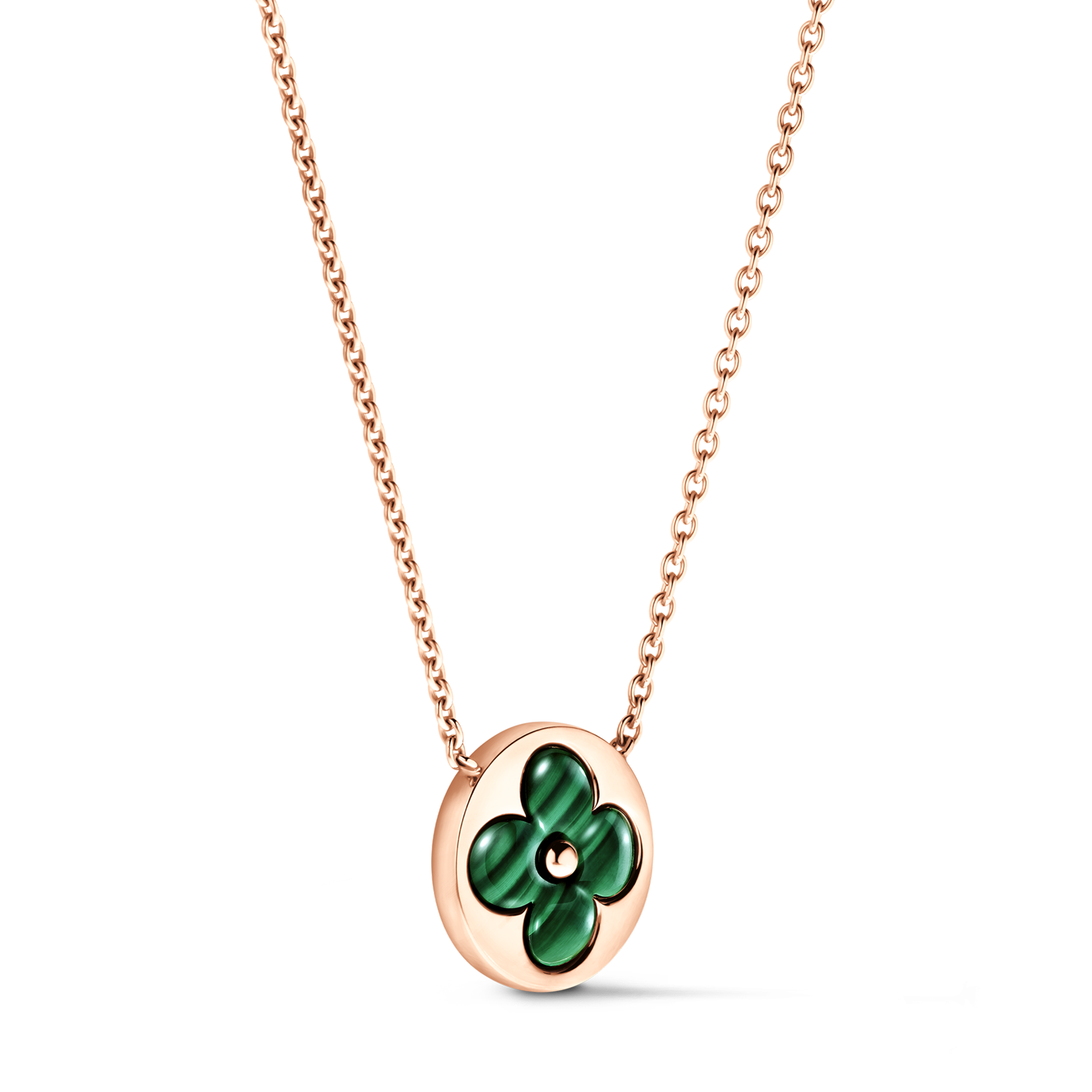 Color Blossom M Sun Medallion, Pink Gold and Malachite  in Jewellery