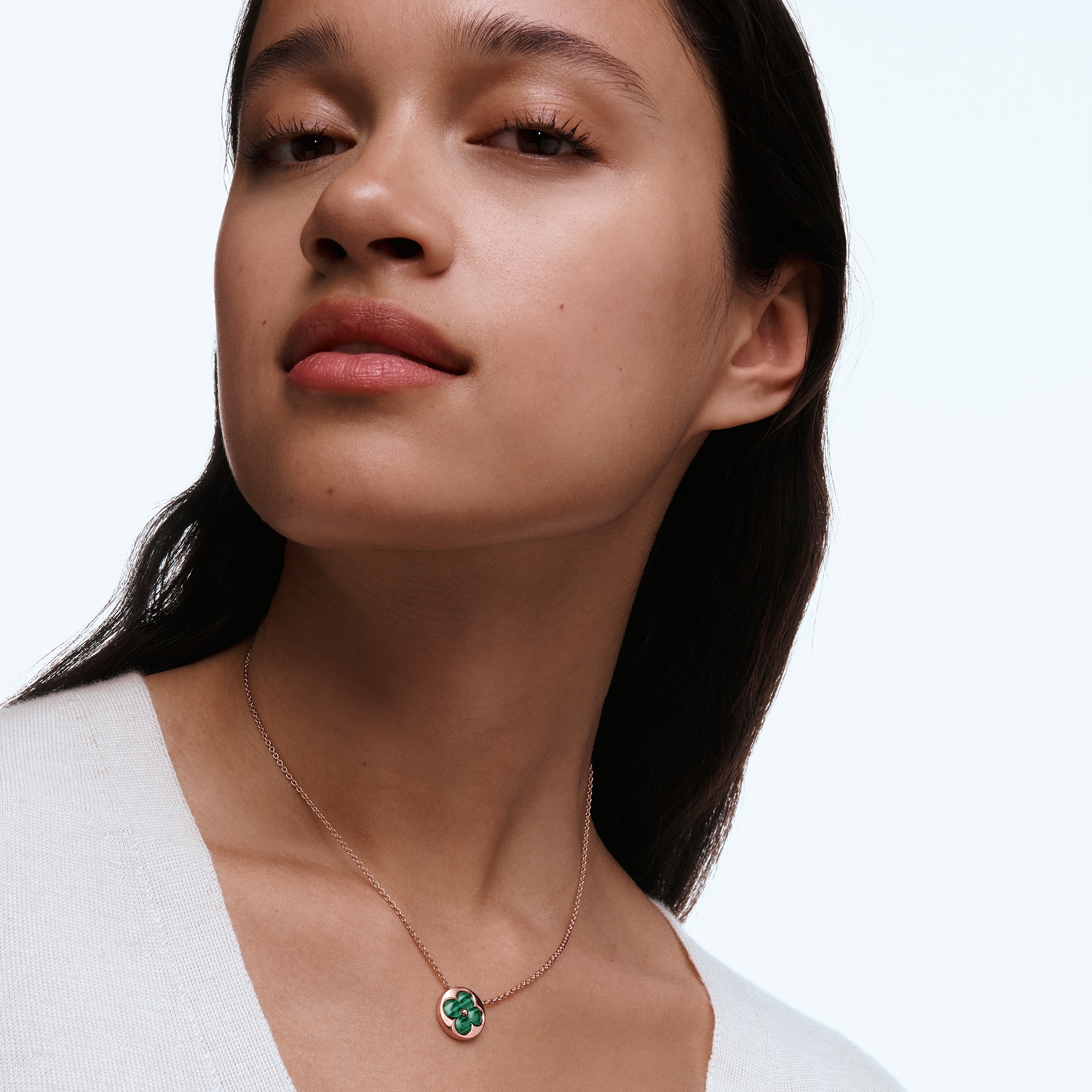 Color Blossom M Sun Medallion, Pink Gold and Malachite  in Jewellery