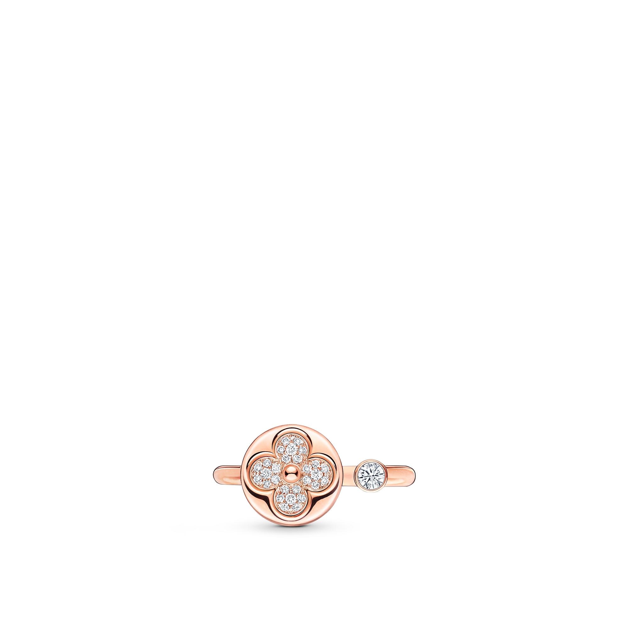 Color Blossom Mini Sun Ring, Pink Gold And Diamonds  in Jewellery
