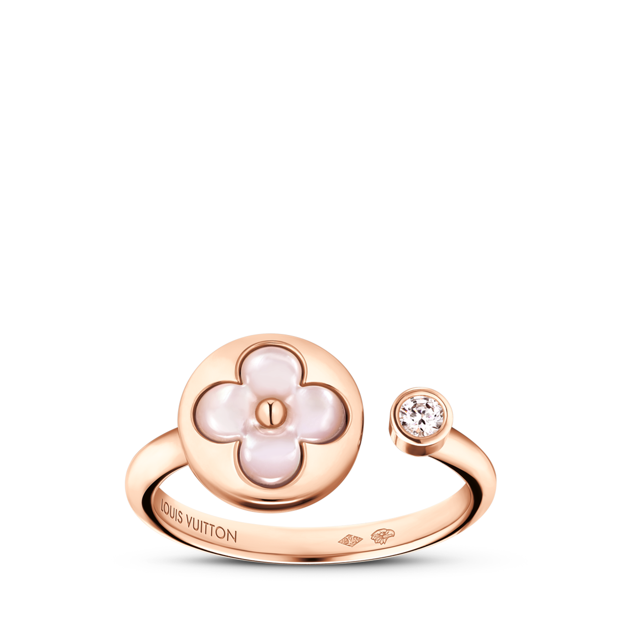 Color Blossom Mini Sun Ring, Pink Gold, Pink Mother-of-Pearl and Diamond  in Jewellery