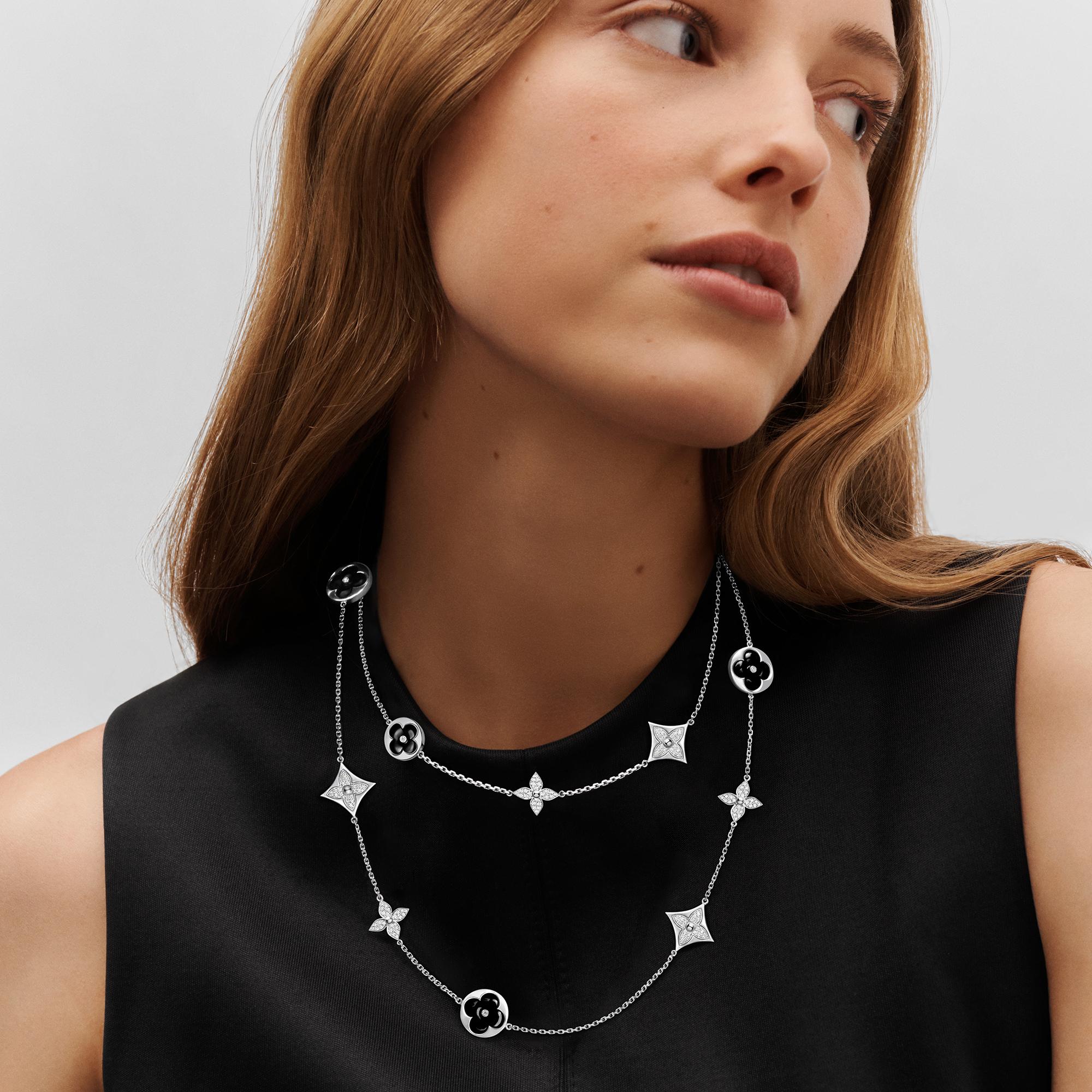 Color Blossom Sautoir, White Gold, Onyx And Diamonds  in Jewellery