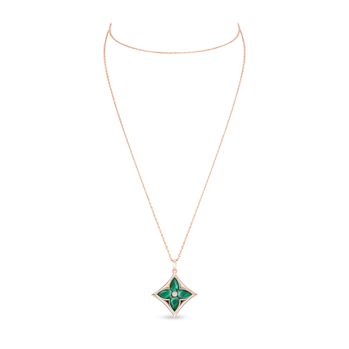 Color Blossom XL Medallion, Pink Gold, Malachite And Diamond in Jewellery's Categories Necklaces and Pendants collections by Louis Vuitton (Product zoom)
