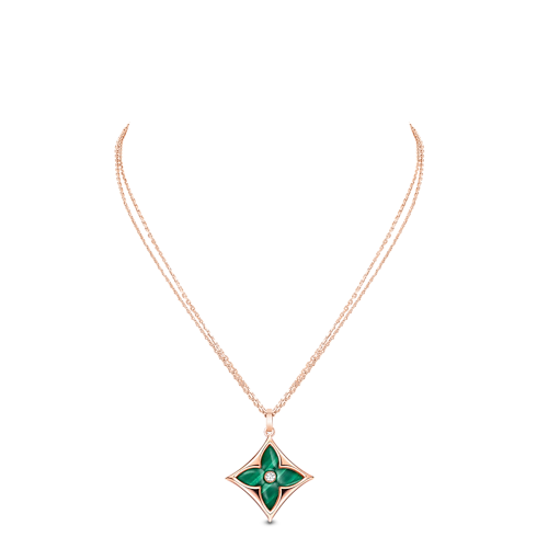 Color Blossom XL Medallion, Pink Gold, Malachite And Diamond in Jewellery's Categories Necklaces and Pendants collections by Louis Vuitton (Product zoom)
