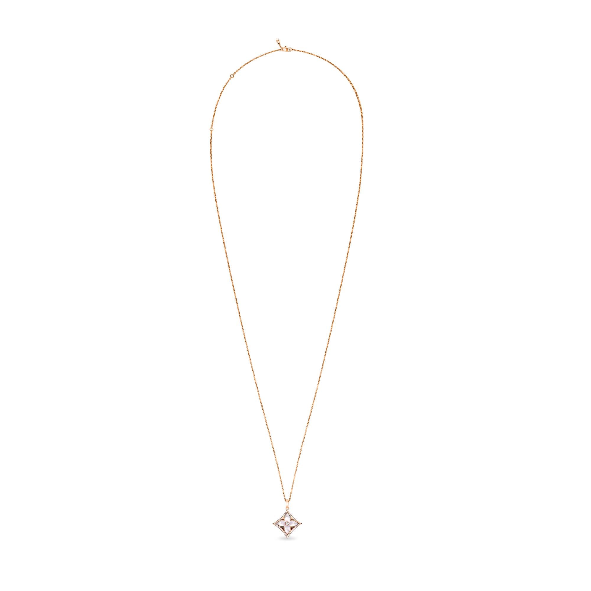 Color Blossom XL Medallion, Pink Gold, White Mother-Of-Pearl And Diamond  in Jewellery