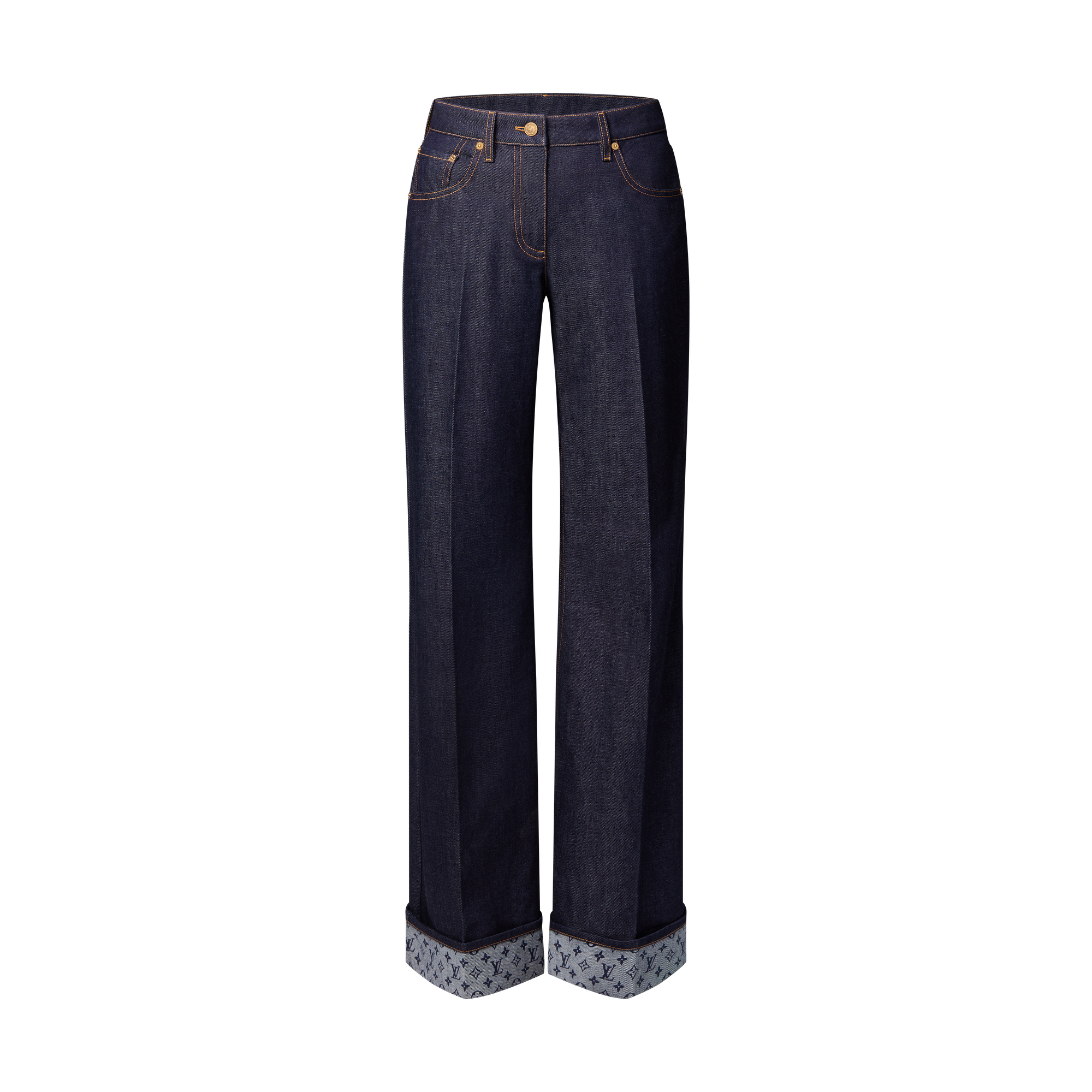 Cuffed Hem Flared Jeans  in Women