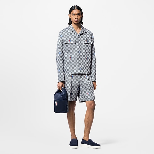 Damier Cotton Tailored Shorts in Men's Ready-to-Wear Pants collections by Louis Vuitton (Product zoom)