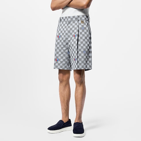 Damier Cotton Tailored Shorts in Men's Ready-to-Wear Pants collections by Louis Vuitton (Product zoom)