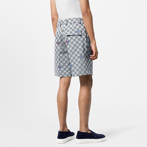 Damier Cotton Tailored Shorts in Men's Ready-to-Wear Pants collections by Louis Vuitton (Product zoom)