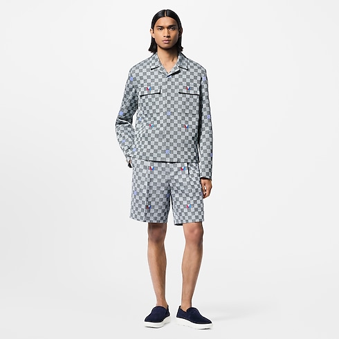 Damier Cotton Tailored Shorts in Men's Ready-to-Wear Pants collections by Louis Vuitton (Product zoom)