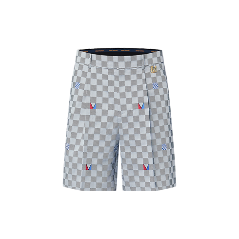 Damier Cotton Tailored Shorts in Men's Ready-to-Wear Pants collections by Louis Vuitton (Product zoom)