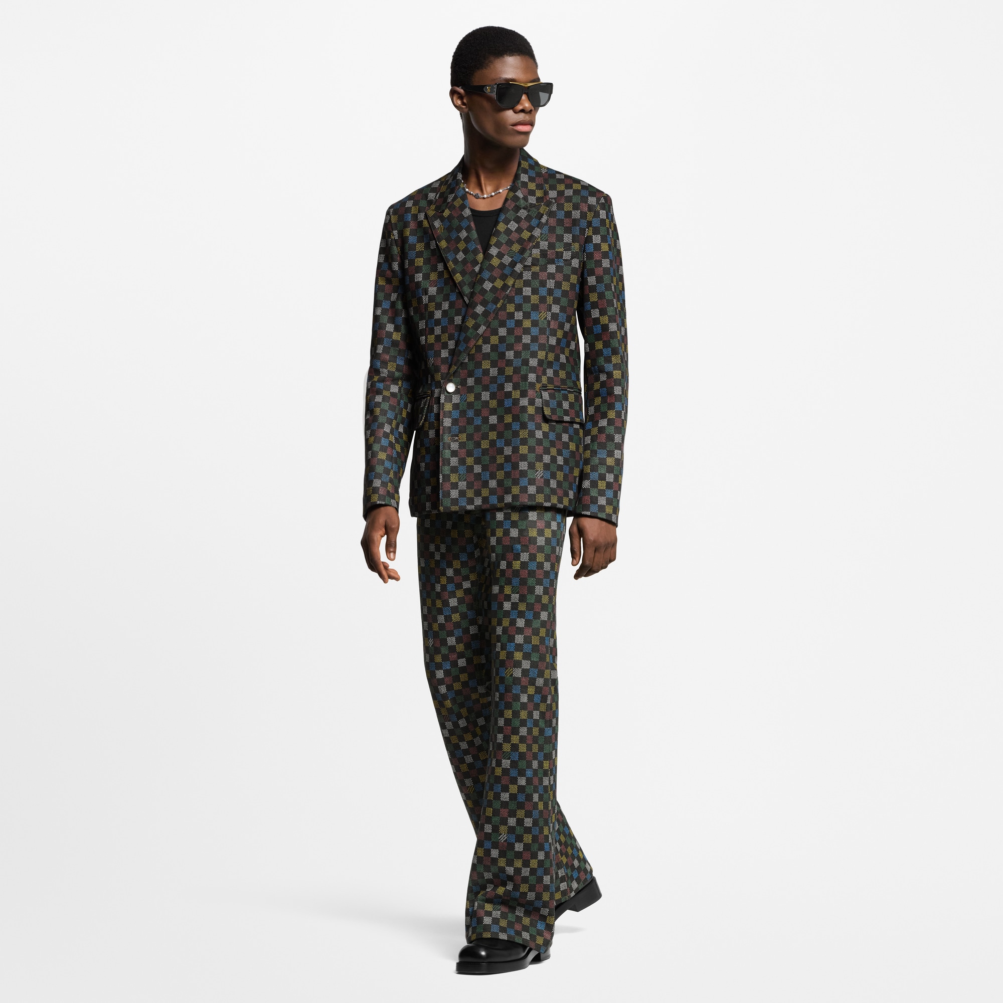 Damier Flared Denim Pants   in Men
