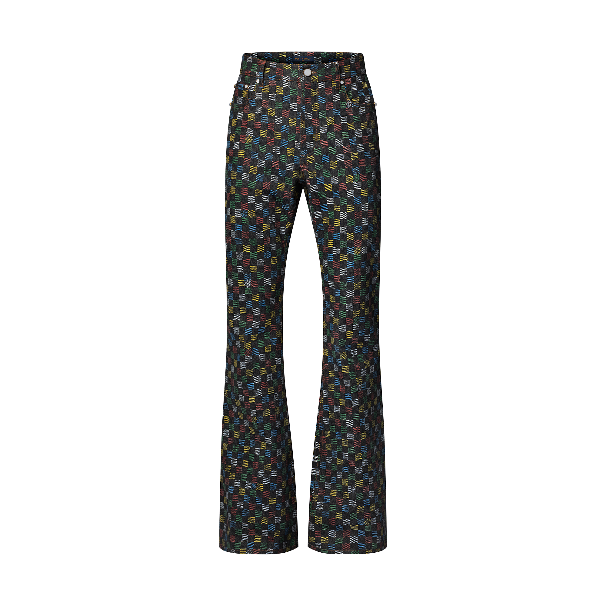 Damier Flared Denim Pants   in Men
