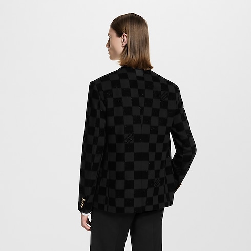 Damier Flock Collarless Jacket in Men's Ready-to-Wear Blazers and Jackets collections by Louis Vuitton (Product zoom)