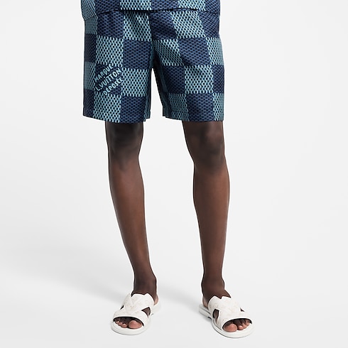 Damier Silk Shorts in Men's Ready-to-Wear Pants collections by Louis Vuitton (Product zoom)