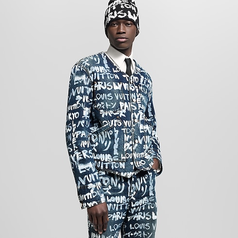 Denim Collarless Jacket in Men's Ready-to-Wear Blazers and Jackets collections by Louis Vuitton (Product zoom)