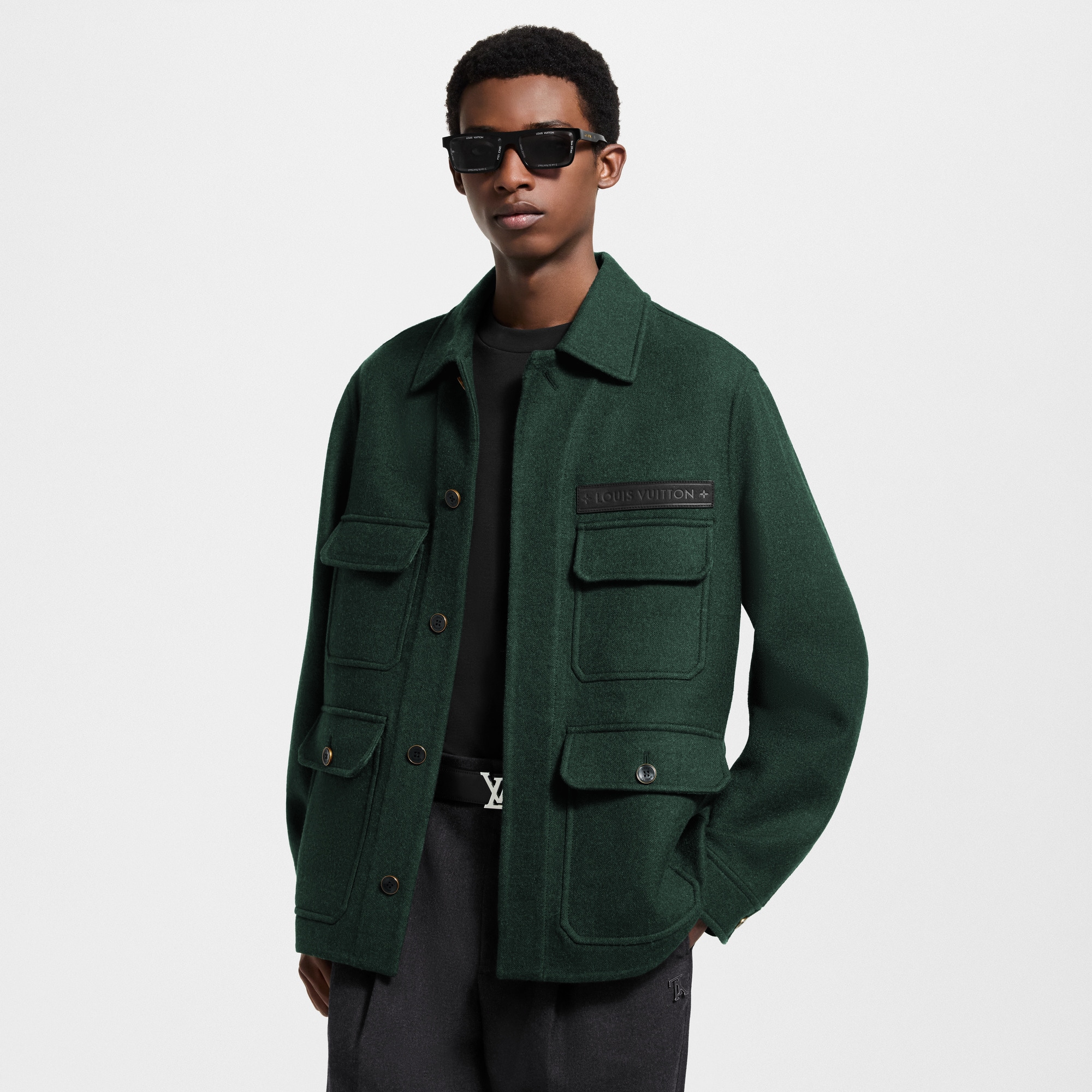 Double Face Cashmere Blend Workwear Jacket  in Men