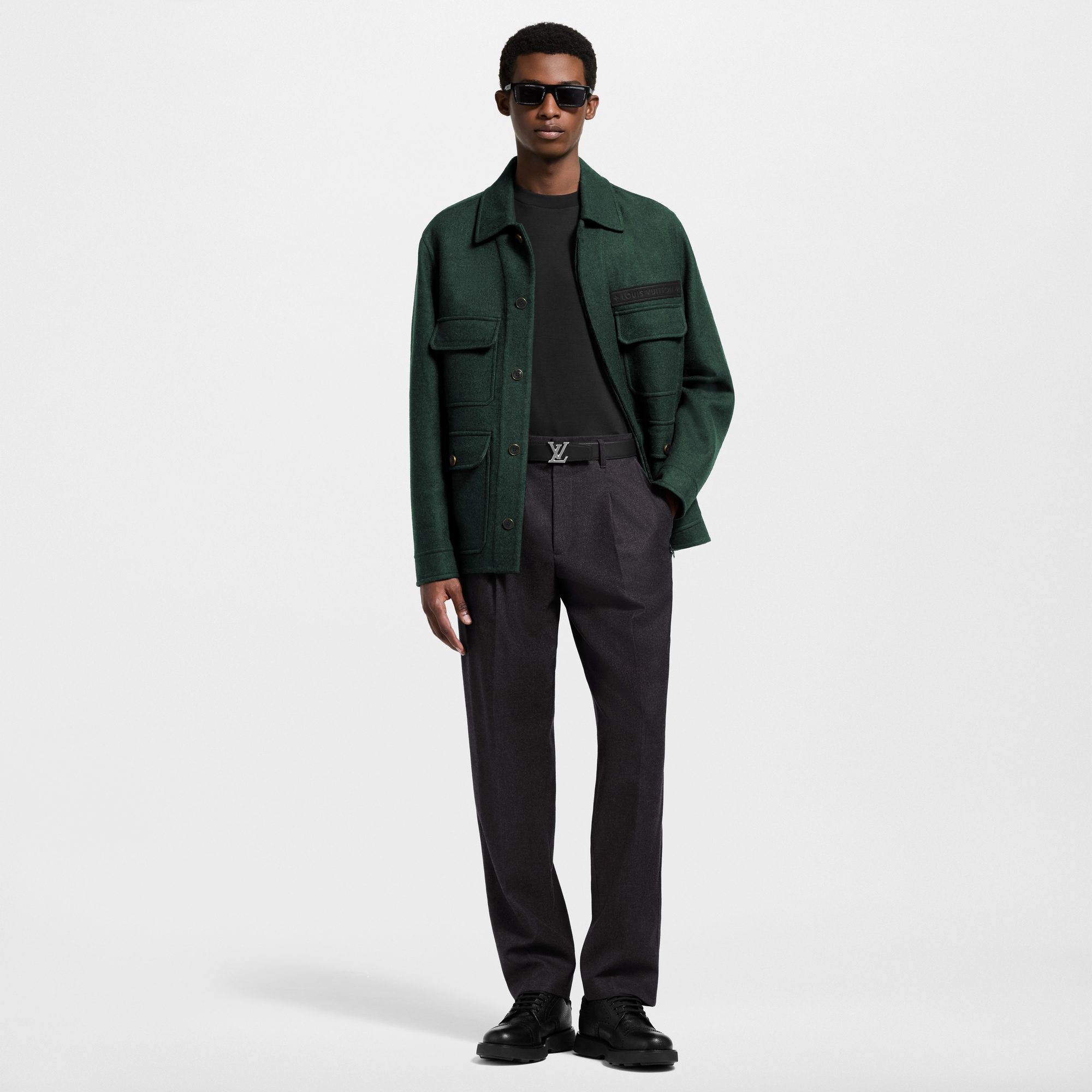 Double Face Cashmere Blend Workwear Jacket  in Men